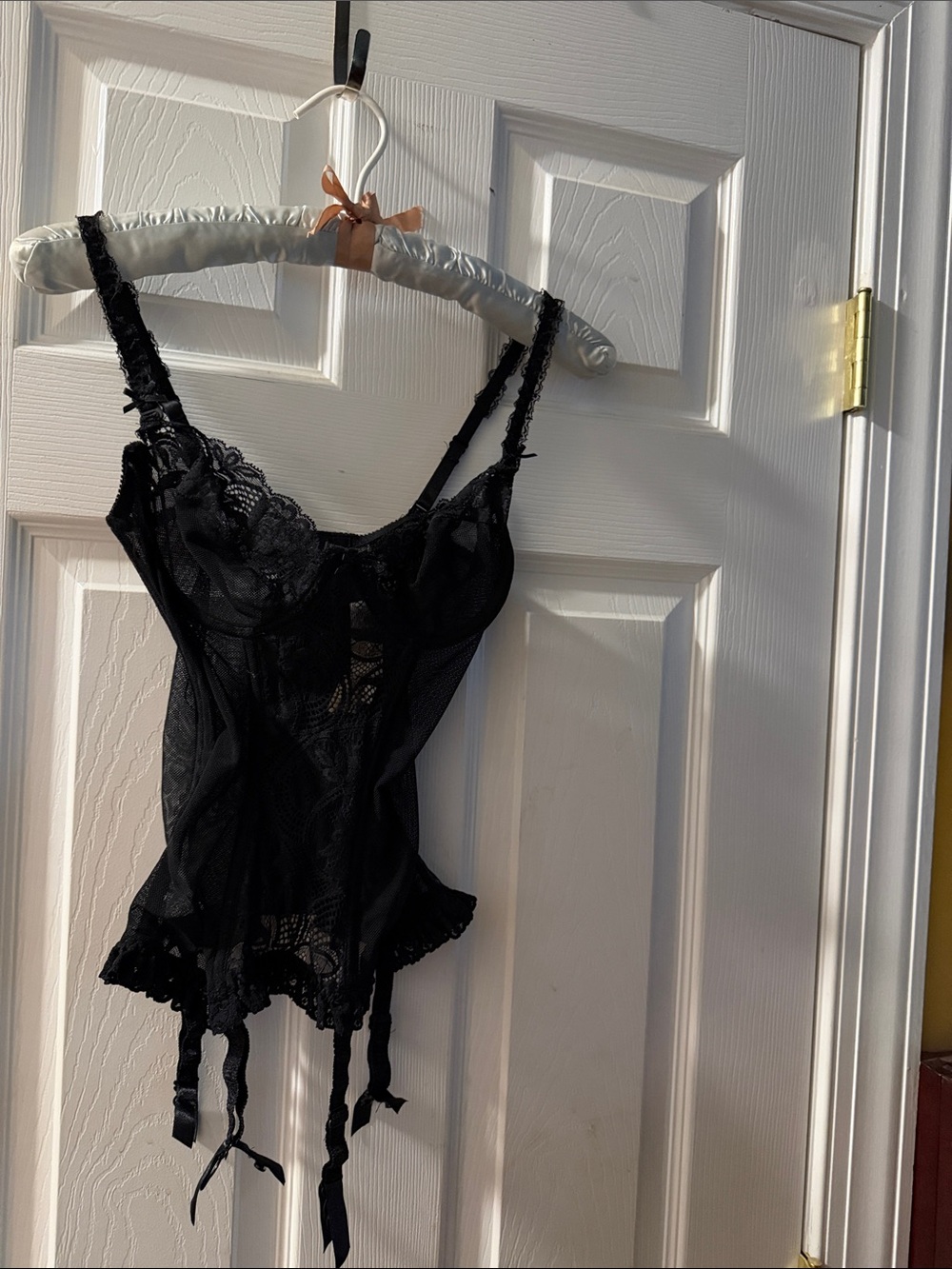Victoria's Secret Black Lace Garter Bodice